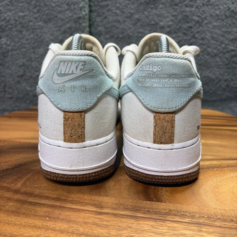 Nike Air Force 1 07 LV8 Indigo White Canvas Floral CZ0269-100 Womens Size 9